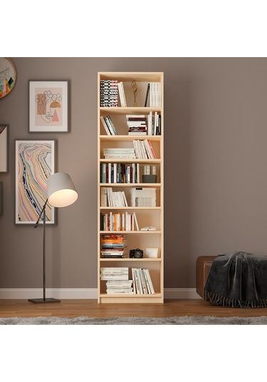 Asra Trend %100 Mdflam Akça Ağaç Kitaplık K-04