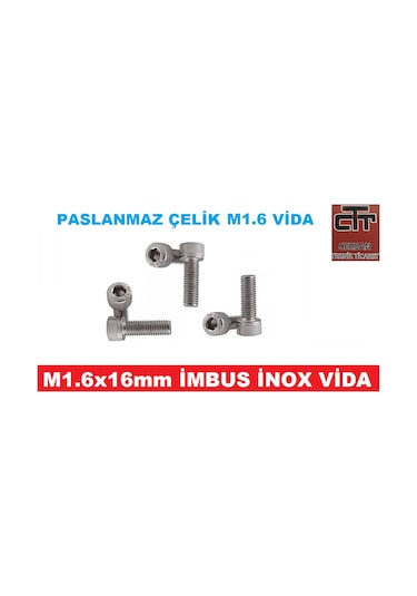 M1.6 Imbus Minik Mikro Vida Inox Adet ve Boy Seçenekli 48 Adet-6 MM ...