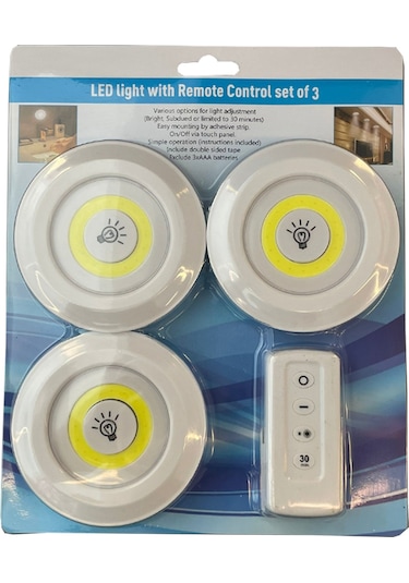 Powerlux 3'lü Çok Fonksiyonlu LED Işık Set Uzaktan Kumandalı