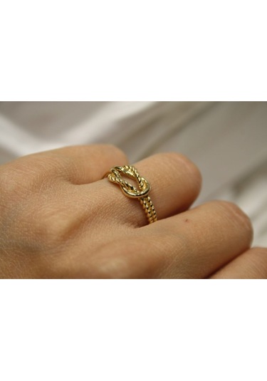 Yenigün Kuyumculuk 14 Ayar Altın Halat Bağlamalı Gündelik Yüzük Yzk23592