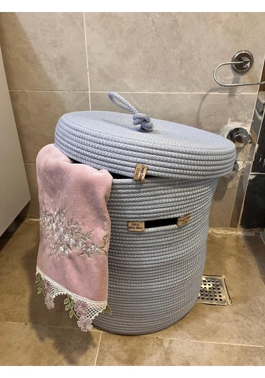 Zengin Design Home Banyo Camaşır Sepeti Zdh-051 Bebe Mavi