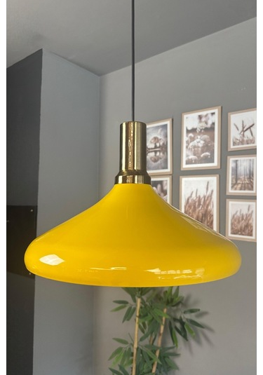 Champion Açık Sarı Eskitme Fener Başlık Tekli Avize Sarkıt Salon Mutfak Butik Aydınlatma Avizeler Açık Sarı