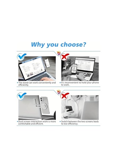 Xuweiwei Hafif Ve Taşınabilir Manyetik Telefon Tutucu Sılvery 1pc Ayarlanabilir Laptop Monitör Yan Aparatı -