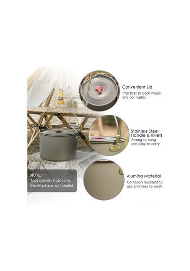 Ranyeek 4.2l Kapasiteli Askeri Tencere - Aluminyum Ve Paslanmaz Çelik - 0.85mm Kalınlık - Kapağıyla Beraber Gümüş