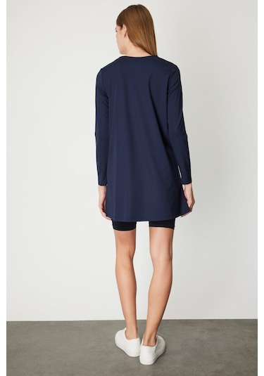 On Kadın Uzun Kollu Basic Tunik 61421 Lacivert Lacivert
