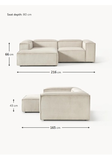 Most Mollis Plus Sol 2 Modül Köşe 01 Fitilli Kırık Beyaz Kadife K