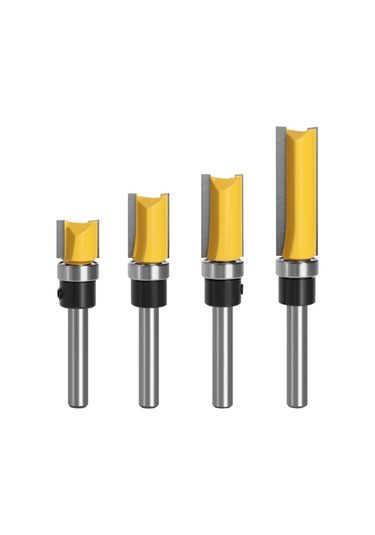 Konesam Ahşap Cnc Freze Aracı: 1/4 Uçlu İki Kenarlı Rulmanlı Taşlama Bıçağı, Uzun Konstruksiyonlu 1/4 1/2 38