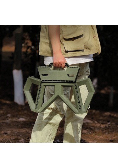 Suofeng Kamp Balıkçılık Plastik Katlanır Sandalye Uzun - Ordu Yeşili Yeşil