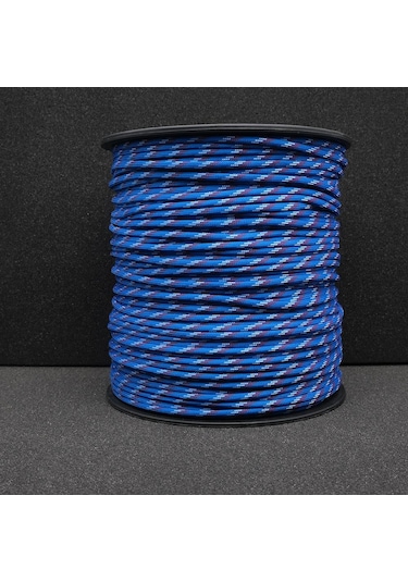 Mg Ropes Paracord İp 4 Mm Mavi Beyaz Desenli No:64 10 Metre Çok Renkli