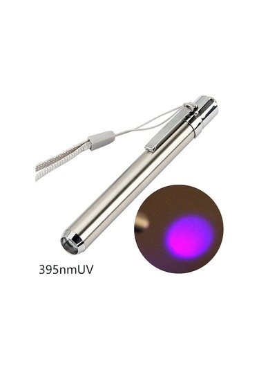 Novahub Mor Mini Led Paslanmaz Çelik Mini Lamba 395/365 Uv El Feneri Torch Ultra Menekşe Işık Aaa Pil Marker Checker Algılama Mor Mor