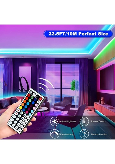 10m Led Şerit, Rgb Şerit 300 Led 5050 Rgb Ip65 Su Geçirmez - Mükemmel Diğer