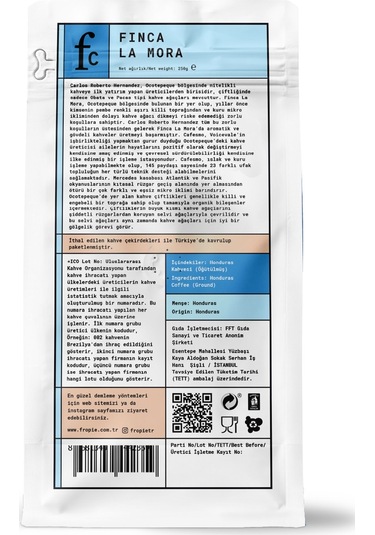Fropie Nitelikli Kahve Honduras - Öğütülmüş 250 G