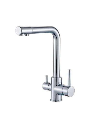 Paslanmaz Pirinç Arıtmalı Krom Eviye Bataryası Gri