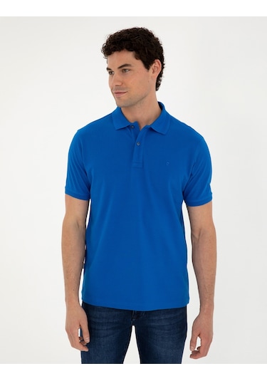Pierre Cardin Erkek Saks Tişört Basic 50280754-vr045 Saks Mavisi