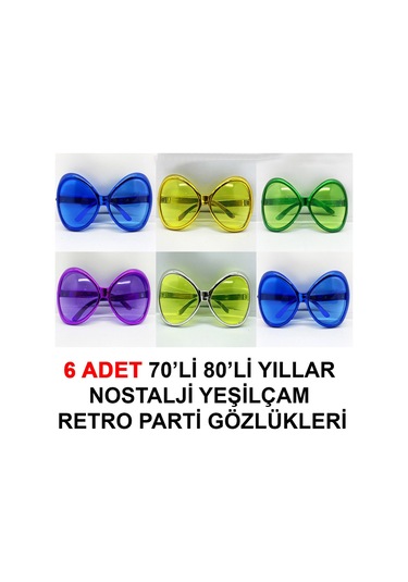 70li 80li Yıllar Nostalji Yeşilçam Retro Parti Gözlükleri 6 Adet