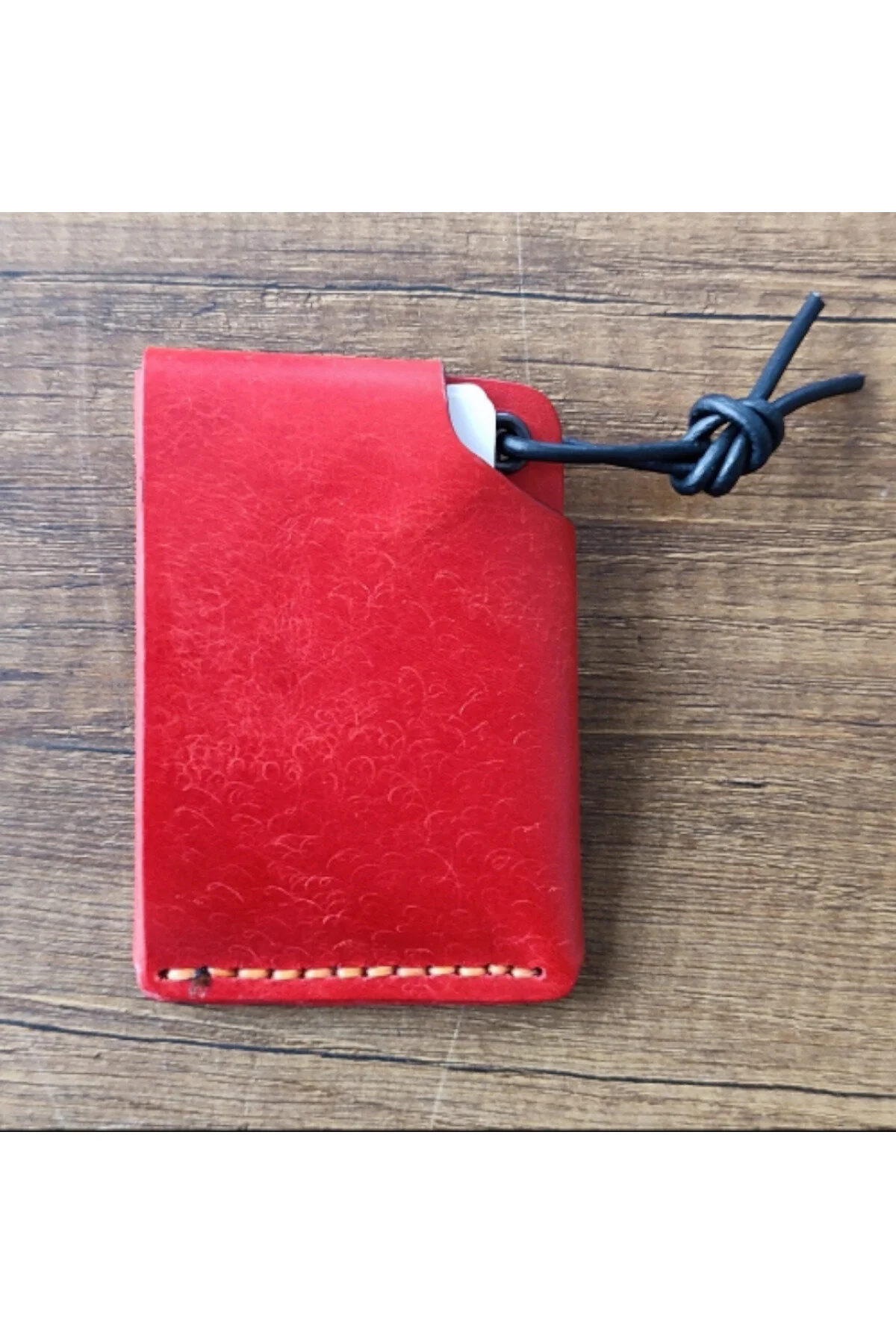 Sumerian Leather Craft Pueblo Deri Kartlık Dikey Kırmızı Kırmızı