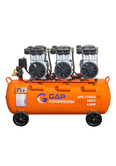 Gap Kompresör Gps 1100x3 Hava Kompresörü Sessiz Ve Yağsız 100 L