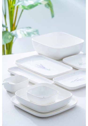 Lavande 6 Kişilik 45 Parça Kahvaltı & Yemek Takımı Beyaz