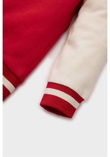 DeFacto Kız Bebek Baskılı Kolej Yaka İçi Yumuşak Tüylü Bomber Hırka D7873A525SPRD54 Kırmızı