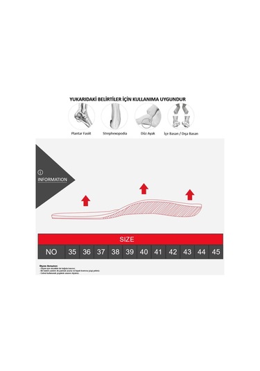 Active Team RN01 Ortopedik Darbe Emici Orta Ark Destekleyici Tabanlık