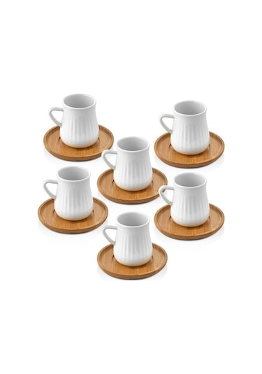 Mien Bambu Tabaklı 6 Kişilik Kahve Takımı Mıen23406