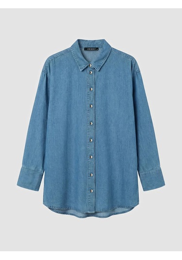 Lc Waikiki İndigo Kadın Jean Gömlek Tunik Indigo