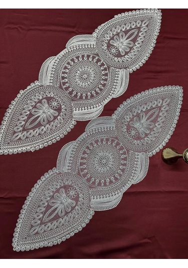 Nivemeshome Ekru İşlemeli Runner Ekru