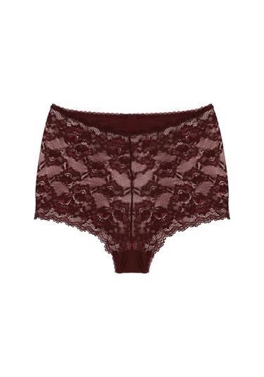 Magic Form 589 Jarse Kumaş Dantelli Şort Külot-bordo Bordo