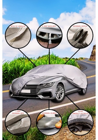 Ford Focus Sedan Tüm Modeller Uyumlu Branda Lüx Kalite Oto Brandası, Araba Çadırı Oto Örtüsü Universal