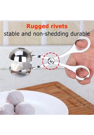 Köfte Makinesi Klip Balık Topu Pirinç Topu Yapma Kalıp Paslanmaz Gümüş