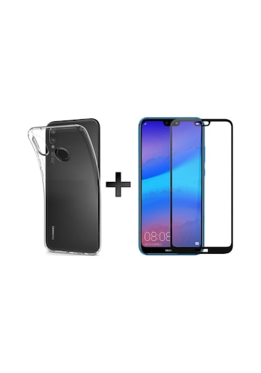 Huawei P20 Lite Ekran Koruyucu 9D + Seffaf Kilif 549768601