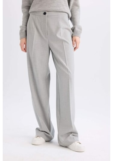 DeFacto Standart Boy Kumaş Palazzo Pantolon Wide Leg Geniş Bol Paça Basic Düz Yüksek Bel C6402AX25SPGR28 DeFacto Standart Boy Kumaş Palazzo Pantolon Wide Leg Geniş Bol Paça Basic Düz Yüksek Bel C6402AX25SPGR28