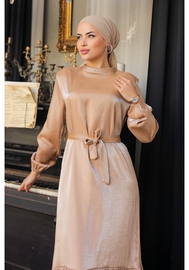 Mirza Kemerli Elbise 810 - Vizon