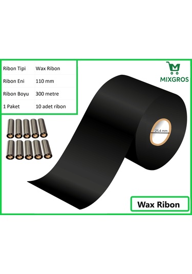 110x300 Metre Wax Ribon 10 Adet 10