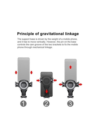 Pazly Baseus 360 Akıllı Araç Tutucu - Sony, Lenovo, İphone, Huawei, Htc, Galaxy İçin Çok Yönlü Döndürme - Cm -