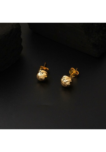 Bilezikci Kalemli 22 Ayar Top Altın Küpe 6 Mm. Yken32293