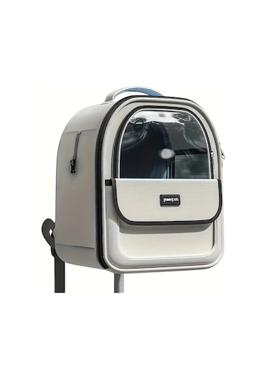 Honeybeeshop Nefes Alabilir Büyük Kapasiteli Gray One Size Yan Açkılı Kedi Sırt Çantası Taşıyıcı Dayanıklı Pvc Fermuarlı
