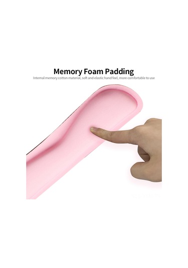 Geeksen Bilgisayar El Desteği Ve Mouse Pad Seti - Hafızalı Köpük, Ergonomik Tasarım, Kaymaz Taban, Gül Kırmızı