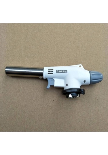 Pazly Kalem Gazlı Barbekü Alev Tabancası Seramik Beyaz, 1350 C, Rüzgarı Geçirmez, Uzun Süre Çalışır, 360 Derece Ateşleme Beyaz