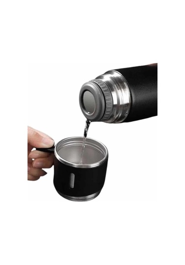 Bfs Termos Seti 3'lü Bardak Seti Isı Dayanıklı Siyah Paslanmaz Çelik Vakumlu Çok Renkli