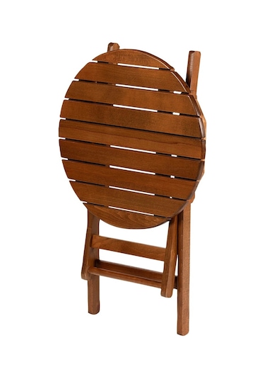 Ürgüp Katlanır Ahşap Bahçe Balkon Seti: 90Lık Masa + 2 Sandalye