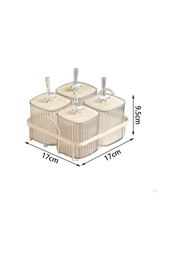 Pazly 3 Bölünmüş Baharat Kavanozu Şekerlik Kurutulmuş Meyve Servis Tepsisi Kapaklı 3 Adet Diğer