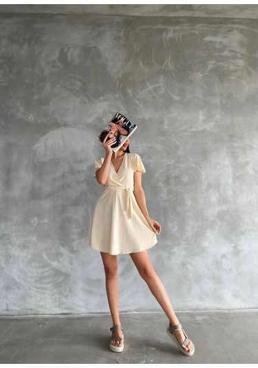 Bürümcük Mini Boy Elbise Bej