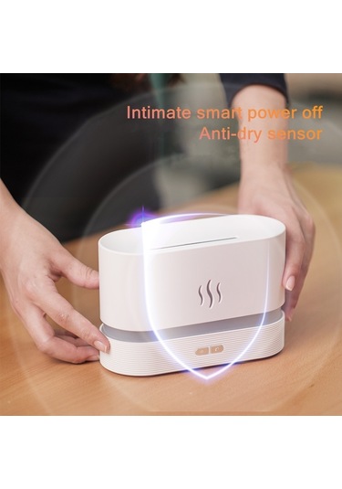 7 Renkli Alev Aromaterapi Makinesi Ev Ofis Masası Hava Nemlendirici Siyah