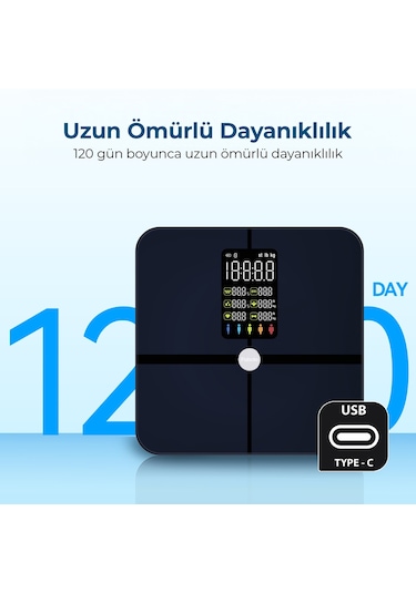 Fabcio Fitsmart Plus Bloetooth Çok Fonksiyonlu Yağ Ölçer Akıllı Tartı