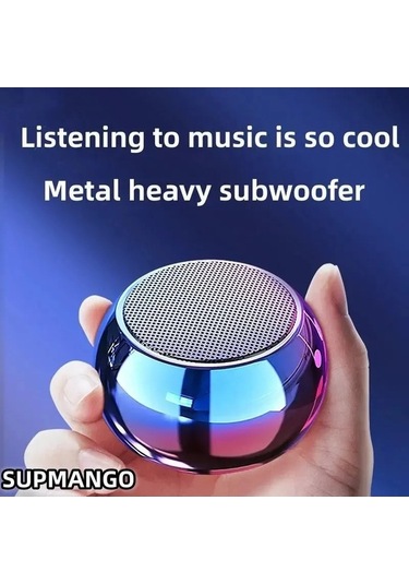Zyzqstore Kablosuz Bluetooth Hoparlör - Taşınabilir Çelik Tabanca Ses Sistemi