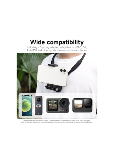 Telesın Te-hnb-003 Spor Kamera Gopro Hero İçin Esnek Tutucu 11/10/9 Eylem Kamera Boyun Montaj Braketi