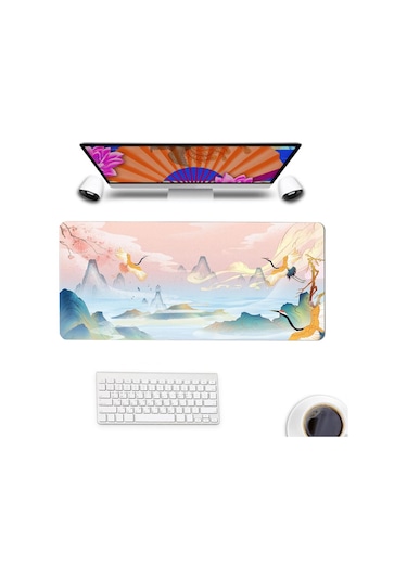 Dolıty Klasik Retro Çin Tarzı 90x40cm Büyük Mouse Pad E
