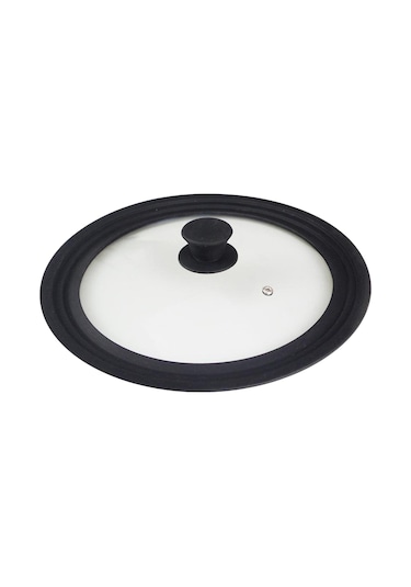 Homyl Tencere Tavalar Için Evrensel Silikon Cam Kapak Kapakları Siyah
