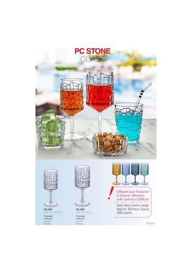 Kırılmaz Meşrubat Bardağı 300 Ml Kokteyl Kadehi 6 Adet Şeffaf